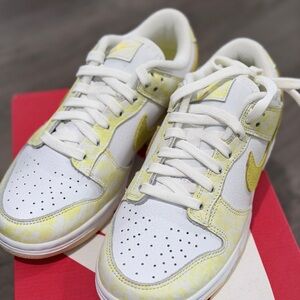 Nike White and Yellow Dunk Low